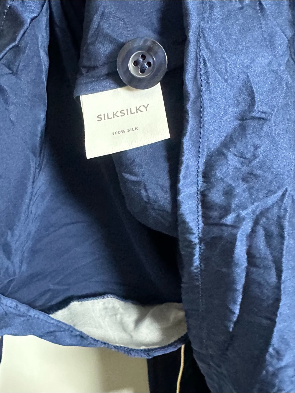 SilkSilky Navy Women's Pajama Set with Contrast Piping - Picture 4 of 5